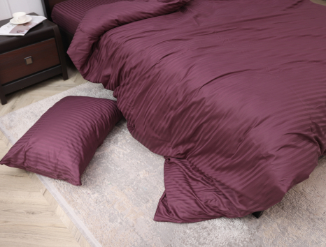 Полуторний набір постільної білизни 150*220 з Страйп Сатину №541716