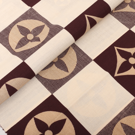 Ткань для постельного белья Бязь "Gold" Lux "Vuitton (квадрат, клетка)" GL158