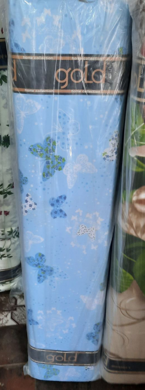 Тканина для постільної білизни Бязь "Gold" Lux "Метелики (блакитний)"GL2058