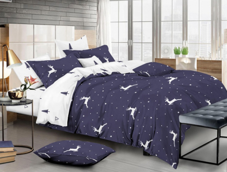 Двоспальний набір постільної білизни 180*220 із Сатину №486AB Черешенка™