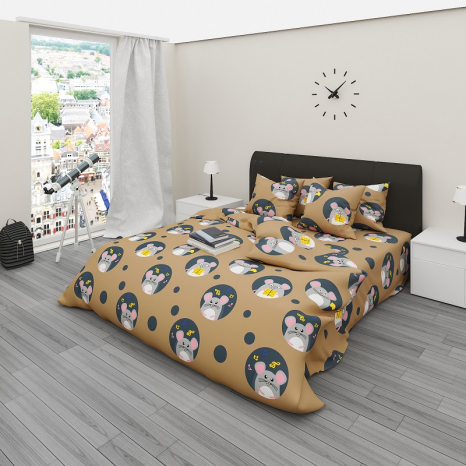 Ткань для постельного белья Бязь "Gold" Lux детская GLB7708brown