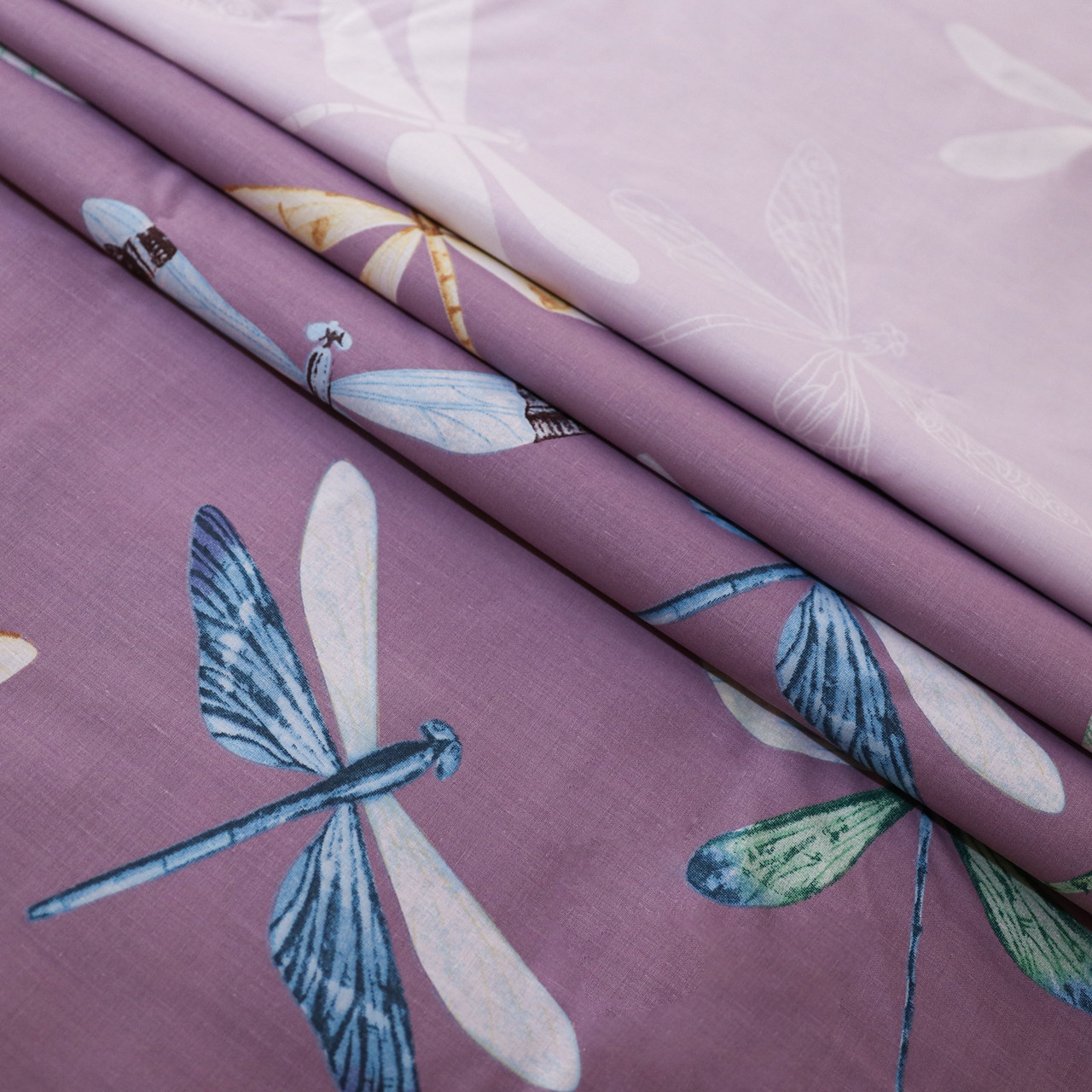 Ткань для постельного белья Бязь "Gold" Lux "Стрекоза" GL1542 (A+B) - (50м+50м)