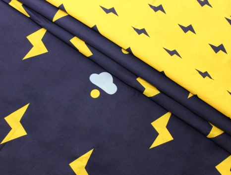 Ткань для постельного белья Бязь "Gold" Lux "Молния и облака" GL1380 (A+B) - (50м+50м)