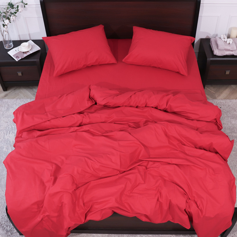 Полуторный набор однотонного постельного белья 150*220 из Бязи "Gold" №151069 Черешенка™