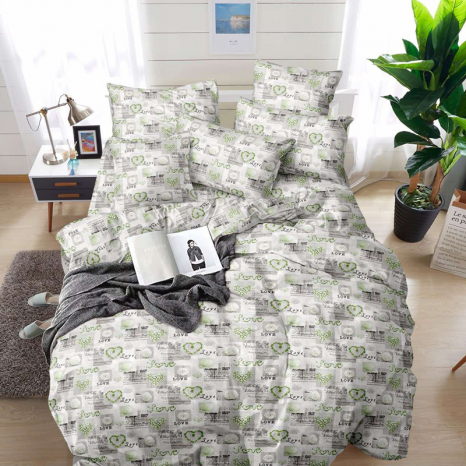 Ткань для постельного белья Бязь "Gold" Lux GL3401green