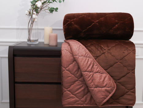 Полуторне флісове стьобане покривало №55065R