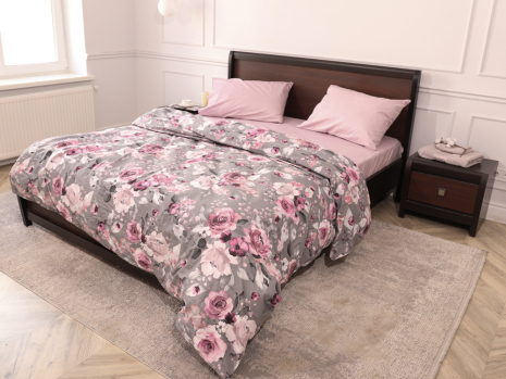 Полуторний набір постільної білизни 150*220 із Сатину №44339AB Черешенка™