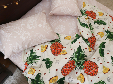 Полуторний набір постільної білизни 150*220 із Бязі "Gold" №154250AB Черешенка™