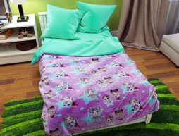 Полуторний набір постільної білизни 150*220 із Бязі "Gold" №165605AB Черешенка™