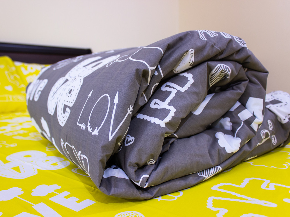 Полуторний набір постільної білизни 150*220 із Бязі "Gold" №1572079AB Черешенка™