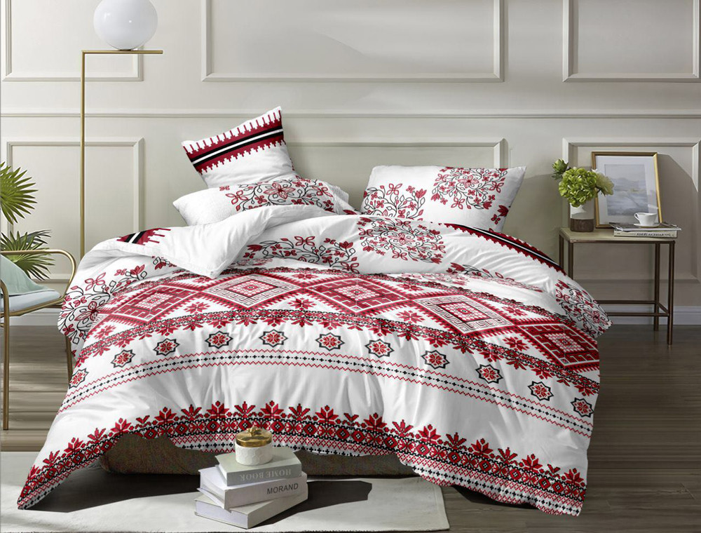 Ткань для постельного белья Бязь "Gold" Lux "Украинский орнамент" GL2011