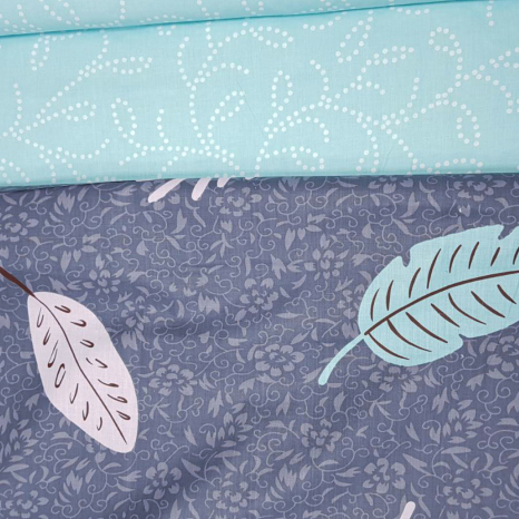 Ткань для постельного белья Бязь "Gold" Lux "Лист дерева" GL1398 (A+B) - (50м+50м)