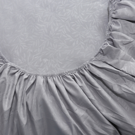 Простирадло на резинці (90*200*25) з гілочками на сірому №7766