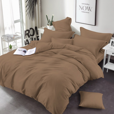 Ткань для постельного белья Бязь "Gold" Lux однотонная GL001Coffee (50м)