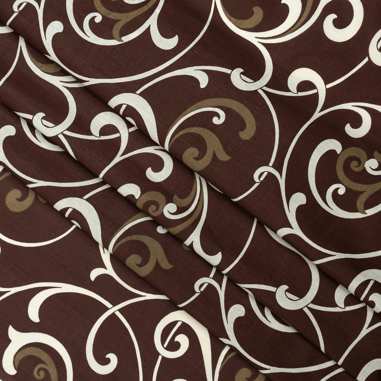 Тканина для постільної білизни Бязь "Gold" "Маленький вензель" GLL5400brown-beige