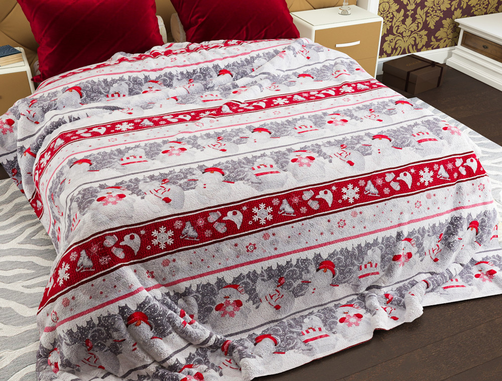 Полуторное стёганое покрывало байка/микрофибра №55113R