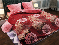 Ткань для постельного белья Бязь "Gold" Lux "Абстрактный принт (красный)" GL849A
