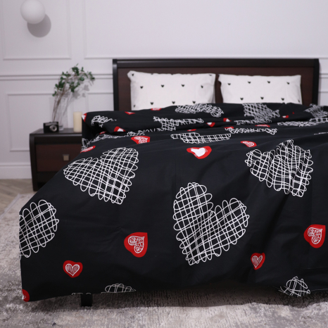 Полуторний набір постільної білизни 150*220 із Бязі "Gold" №157688AB Черешенка™