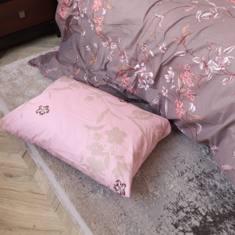 Полуторний набір постільної білизни 150*220 із Бязі "Gold" №15135AB Черешенка™