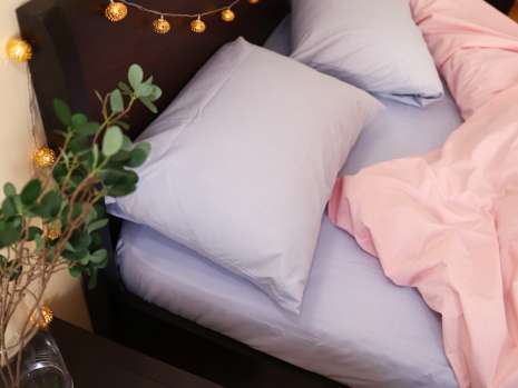 Полуторний набір однотонної постільної білизни 150*220 із Бязі "Gold" №15566AB Черешенка™