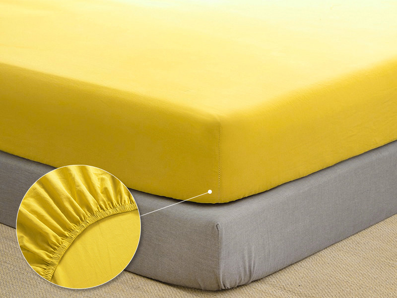 Простирадло на резинці (160*200*25) жовте №0758