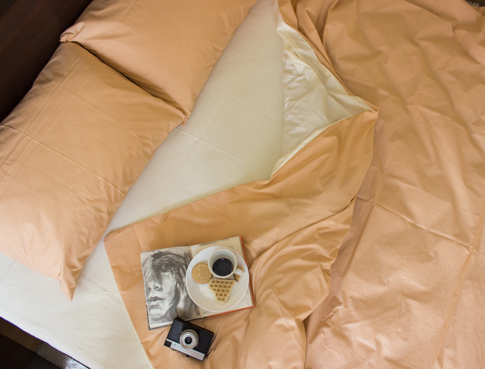 Євро-максі набір однотонної постільної білизни 200*220 із Бязі "Gold" №15759AB Черешенька™