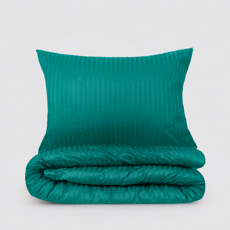 Полуторний набір постільної білизни 150*220 з Страйп Сатину №544728