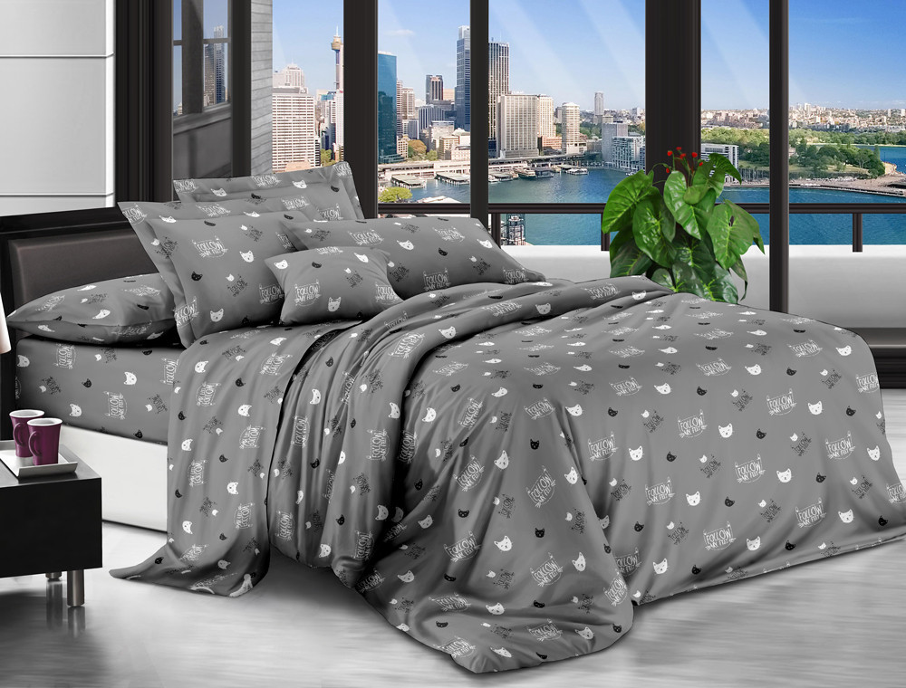 Сімейний набір постільної білизни 240*220 із полікотону №20911 Черешенька™