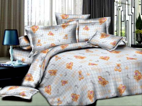 Тканина для постільної білизни Ранфорс Bear Blue (60м)