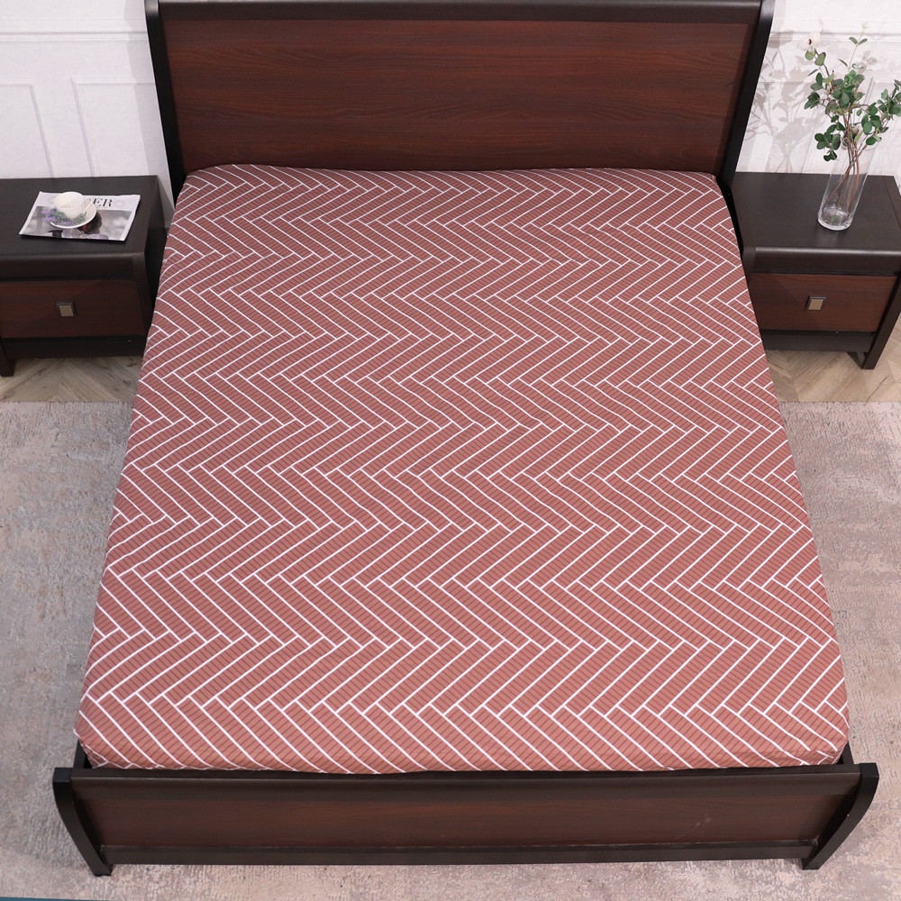 Простирадло на резинці (160*200*25) коричнева геометрія №661707