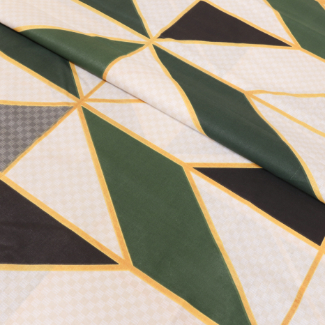 Ткань для постельного белья Бязь "Gold" Lux "Полосатая коллаборация (зеленый)" GL3862