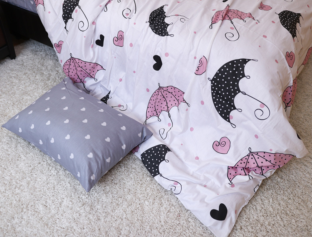 Полуторный набор постельного белья 150*220 из Сатина №1027AB Черешенка™