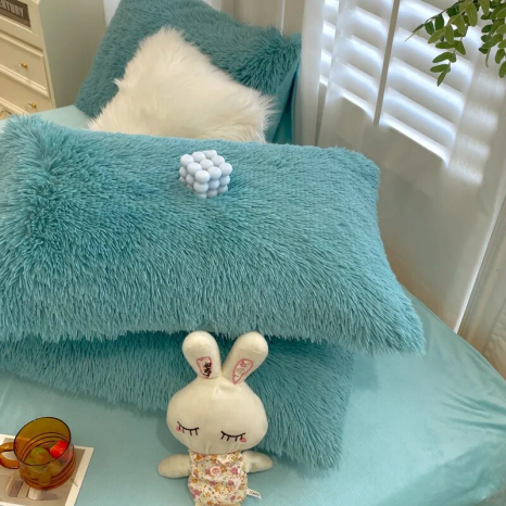 Евро-макси набор постельного белья 200*230 Плюш Травка №EL-03 Черешенка™