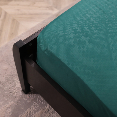 Простынь на резинке (180*200*25) геометрия на зелёном №2315