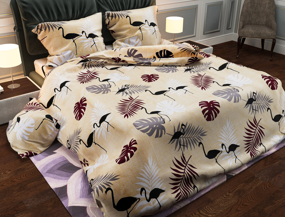 Ткань для постельного белья Бязь "Gold" Lux "След природы (бежевый)" GL3904