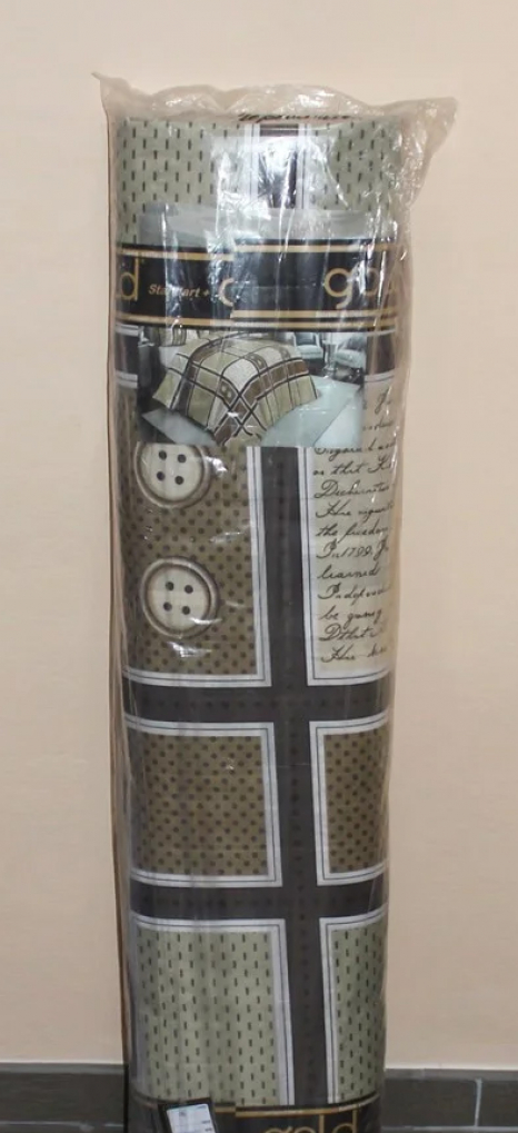 Ткань для постельного белья Бязь "Gold" Lux "Клетка (кофейный)" GL153.