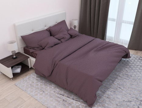 Євро-максі набір постільної білизни 200*220 зі Страйп Сатину №541421 KRISPOL™