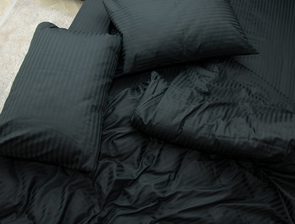 Двуспальный набор постельного белья 180*220 из Страйп Сатина №504305 Черешенка™