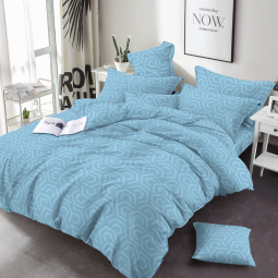 Тканина для постільної білизни Бязь "Gold" Lux з ромбами GL1435sky-blue (50м)