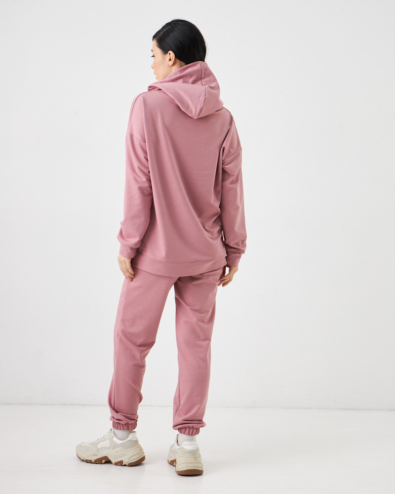 Женский спортивный костюм с капюшоном (Размер L) пудровый №20222142