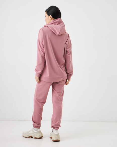 Женский спортивный костюм с капюшоном (Размер L) пудровый №20222142