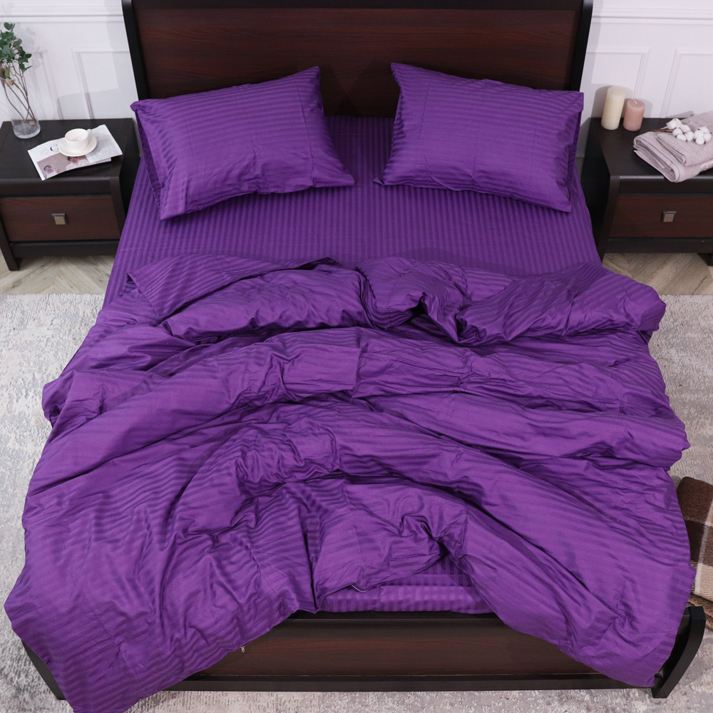 Сімейний набір постільної білизни зі Страйп Сатину №543218