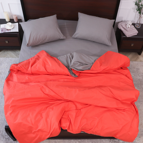Тканина для постільної білизни Бязь "Gold" Lux однотонна GL3070Coral + 3071Grey (A+B) - (50м+50м)