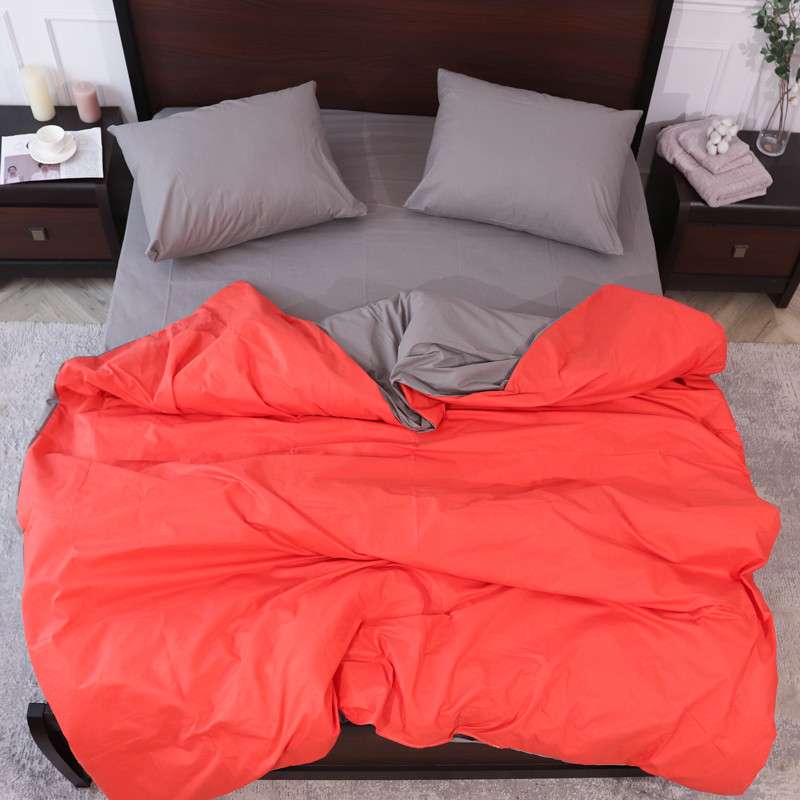 Ткань для постельного белья Бязь "Gold" Lux однотонная GL3070Coral + 3071Grey (A+B) - (50м+50м)