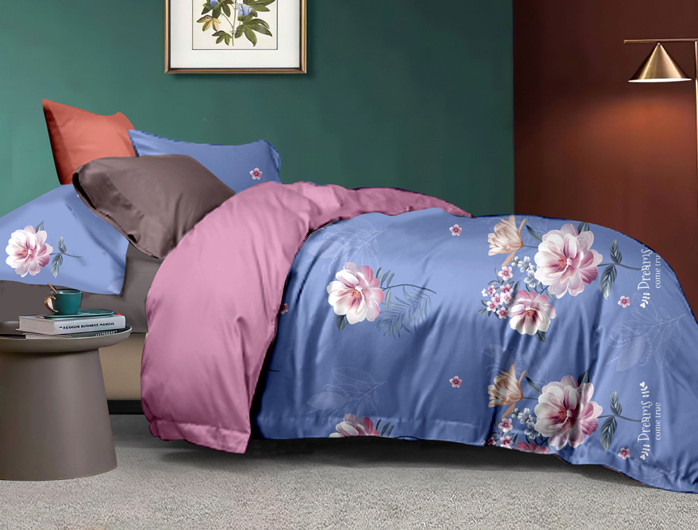 Двуспальный набор постельного белья 180*220 из Сатина №44187AB Черешенка™