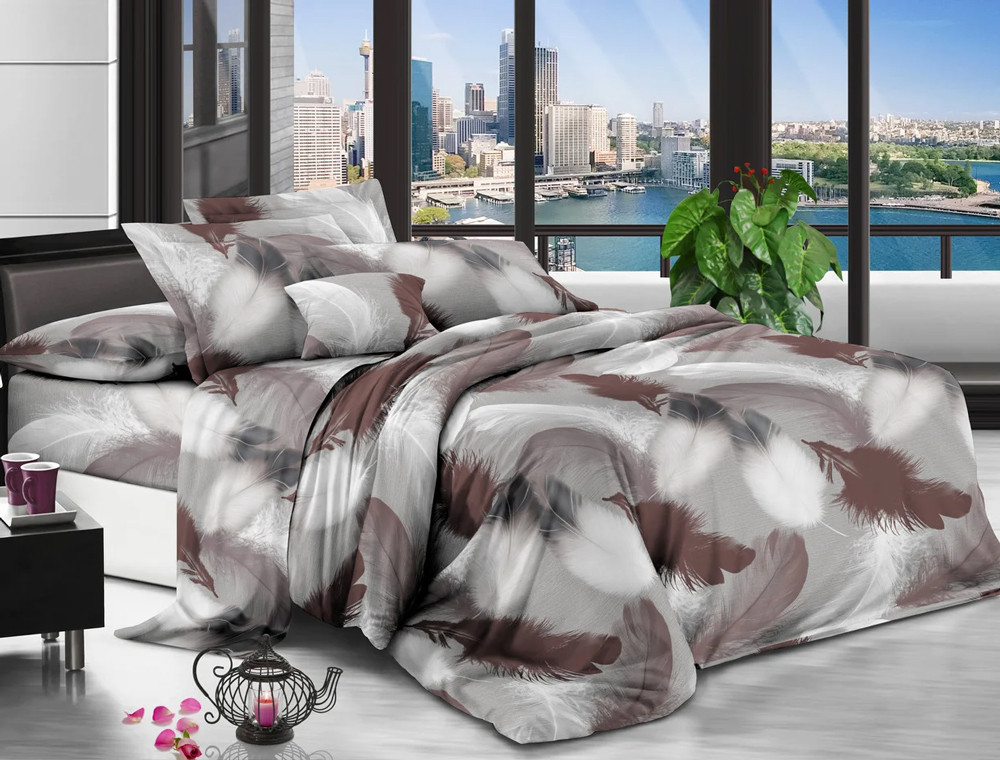 Євро набір постільної білизни 200*220 із полікотону №202919 Черешенька™