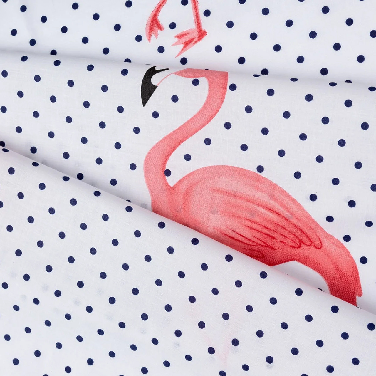 Тканина для постільної білизни Бязь "Gold" Lux "Симпатичний фламінго" GL1360 (A+B) - (50м+50м)