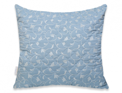 Подушка стьобана на блискавці 70*70 мікрофібра/холлофайбер (синя)