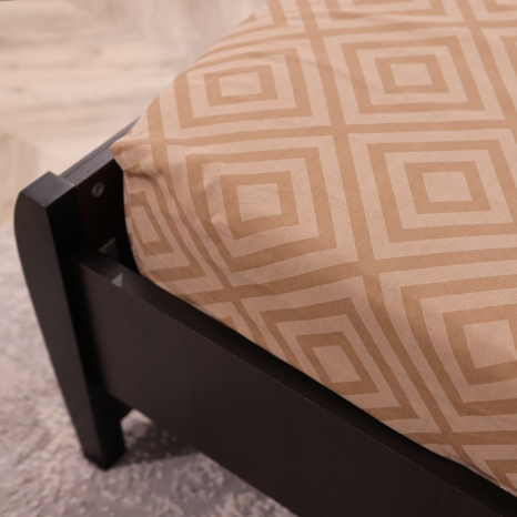 Простынь на резинке (90*200*25) бежевая геометрия №661505