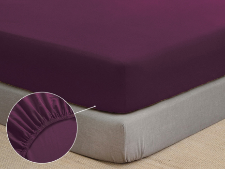 Простирадло на резинці (180*200*25) баклажан №1030